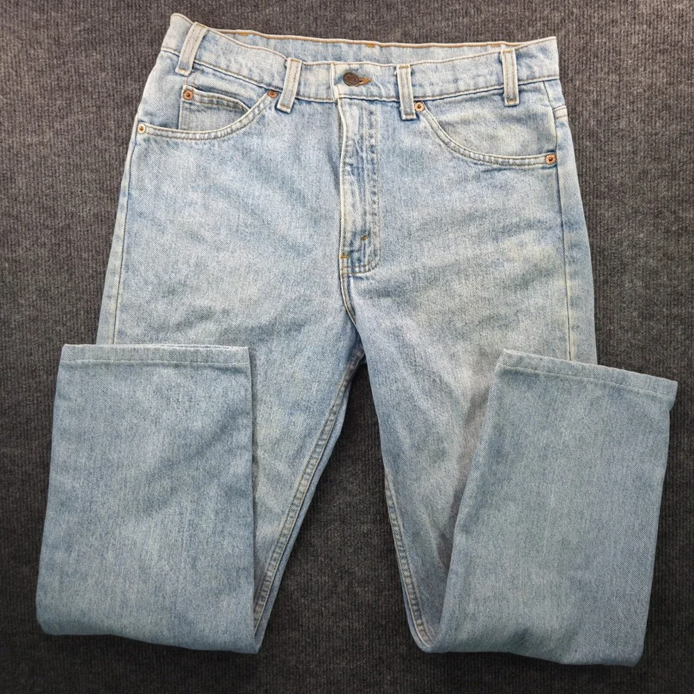 VTG Levi's 505 Orange Tab Jeans Mens 32x32 Light Wash Blue Made in USA Cotton